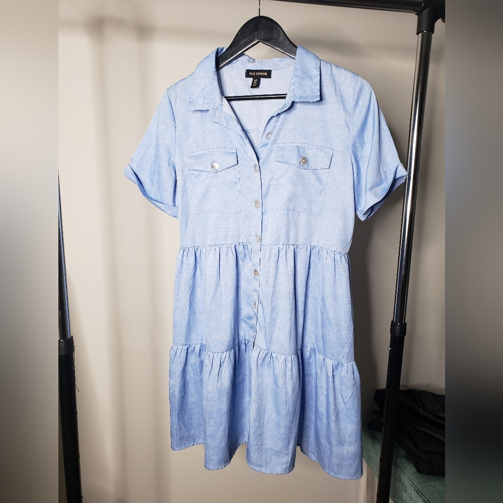QED London | Blue Tiered Dress